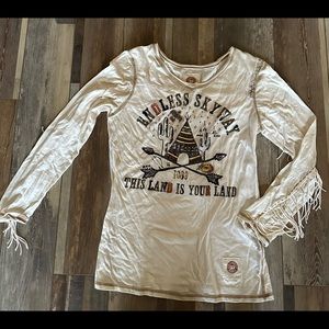 Fringe long sleeve top by double d ranchwear